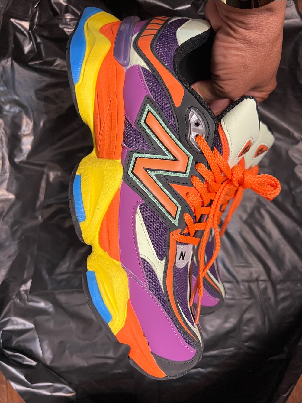 Stylish- New Balance 9060 Sneakers - Purple, Orange, Yellow - Picture 4 of 9